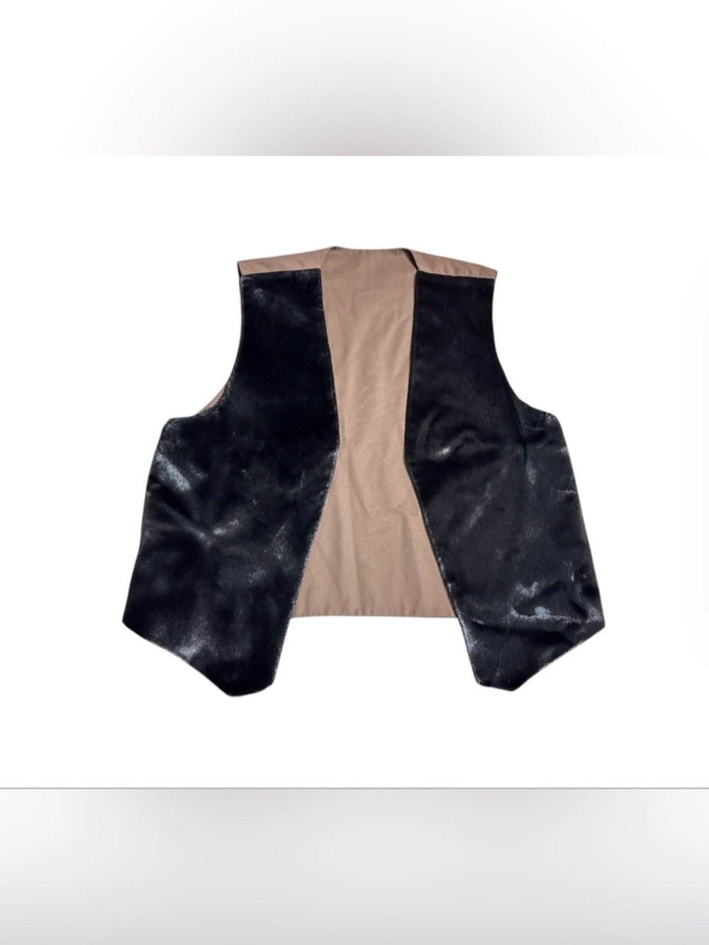 Vintage Mens Unisex Black Seal Fur Vest size Large Two Tone Fur Vest X Large